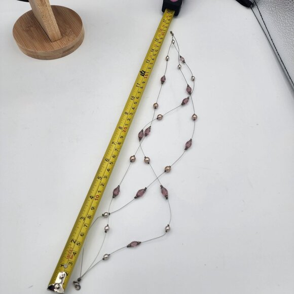 Elegant Triple-Strand Necklace With Purple Faceted Beads & Bronze Pearls - Picture 4 of 4